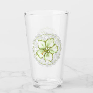 Verre Hibiscus & dentelle BLANC