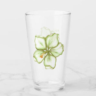 Verre Hibiscus & dentelle BLANC