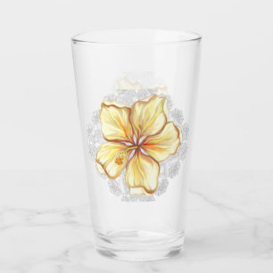 Verre Hibiscus & dentelle JAUNE