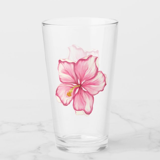 Verre Hibiscus & dentelle PINK (Devant)