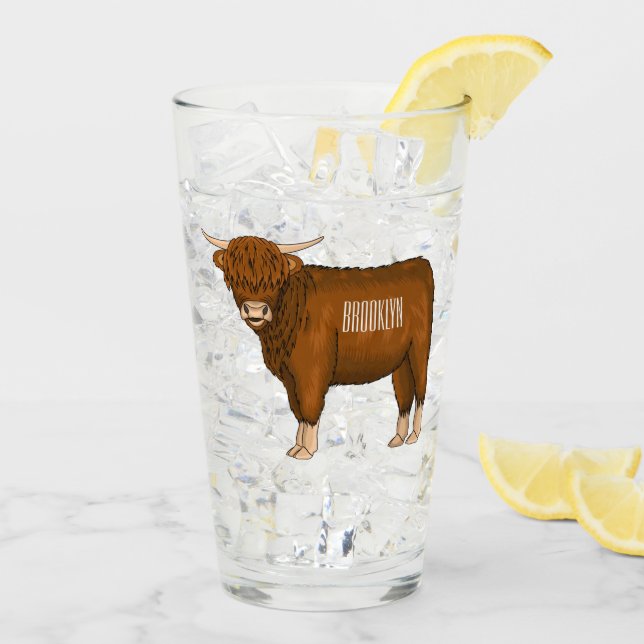 Verre Highland cow (Dos glace)