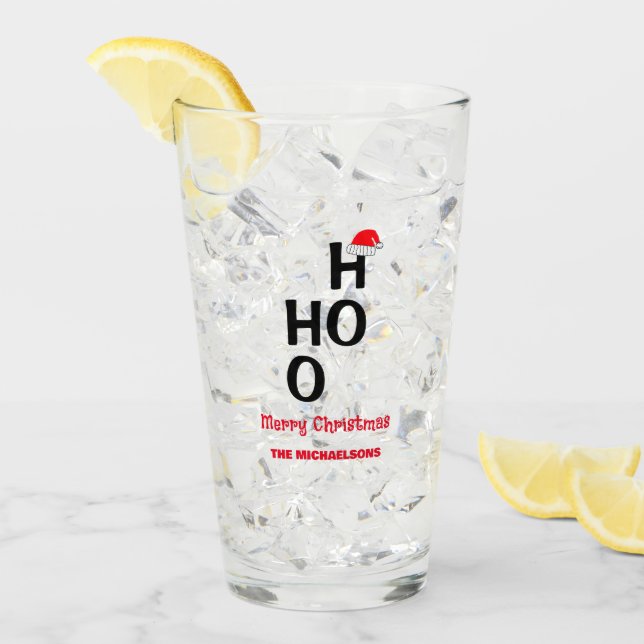 Verre Ho Ho Ho : Joyeux Noël (Devant glace)