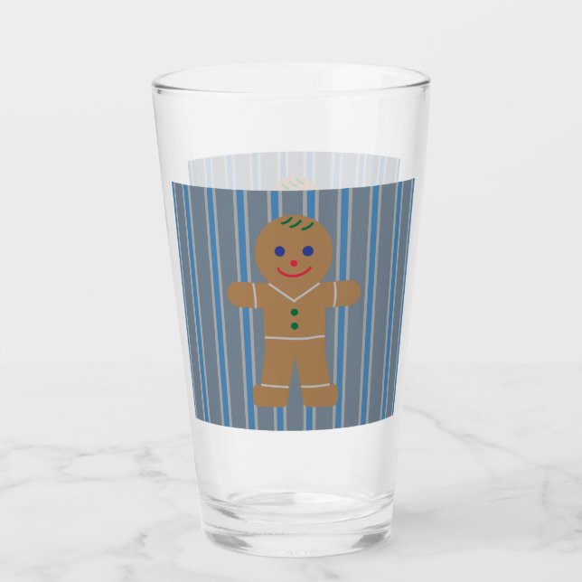Verre Homme de pain d'épices amusant et fantaisiste (Devant)