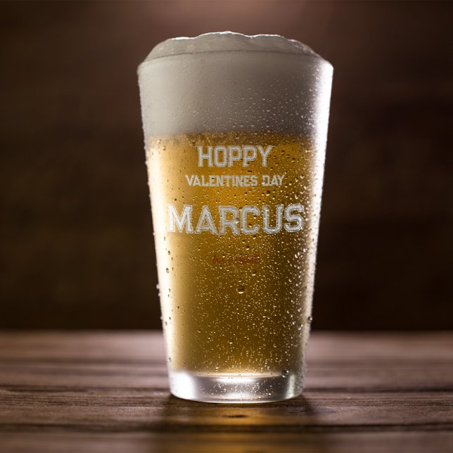 Verre Hoppy Valentines | Monogramme Pour Lui (Créateur téléchargé)