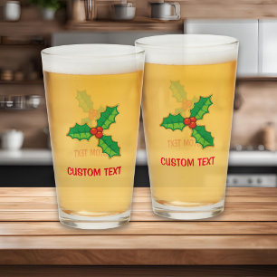 Verre Houx de Noël