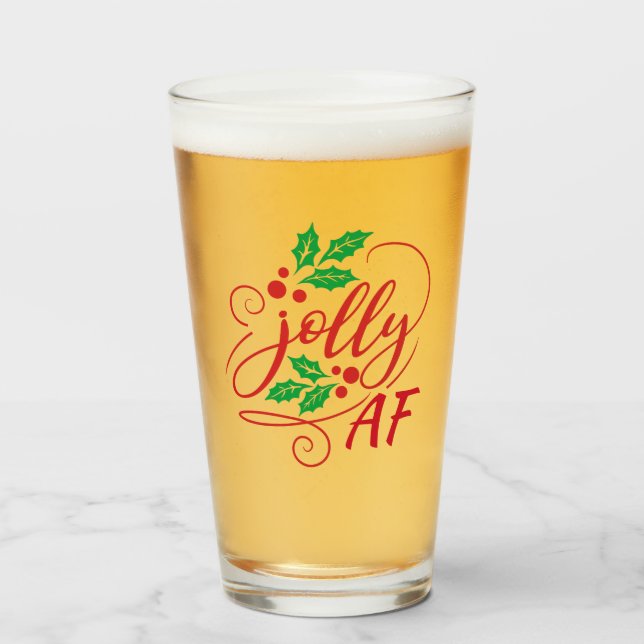 Verre Humour de la fête de Noël de Jolly AF (Devant (rempli))