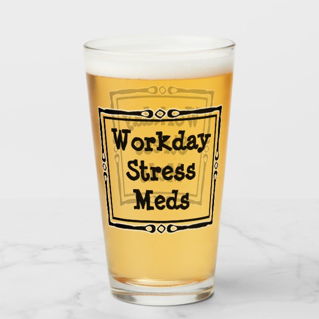 Verre Humour des moyens de stress du jour de travail (Devant (rempli))