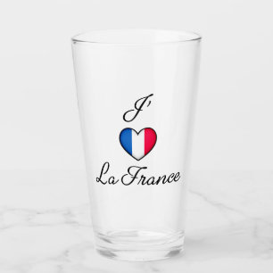 Verre "I heart France" Fierté française "J'adore La Fran