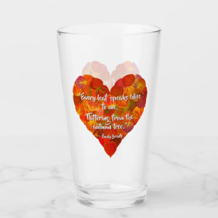 Verre I Love Automne—Rouge Aspen Leaf Heart 1, Citation