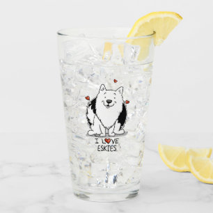 Verre I Love Eskies (I Love American Eskimo Dogs) - mign