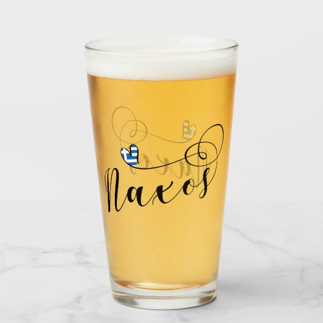 Verre I Love Naxos, Drapeau Grec (Dos (rempli))