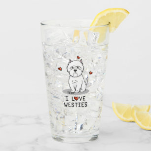Verre I Love Westies - West Highland White Terriers Cute