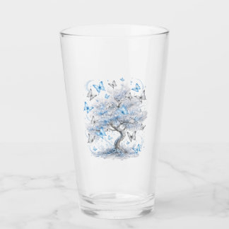 Verre Ice Blue Butterfly Tree Glass Juice Cup