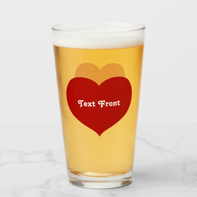 Verre Icône Coeur plat (Devant (rempli))