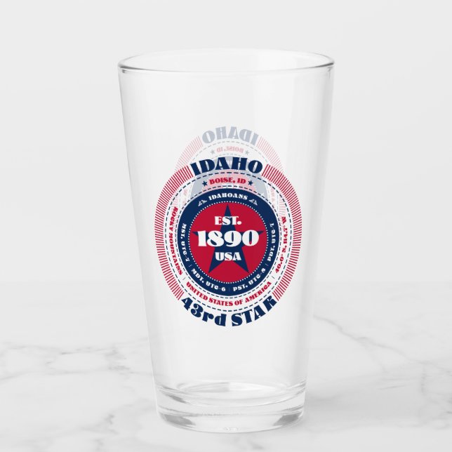 Verre Idaho conception de la typographie circulaire (Devant)