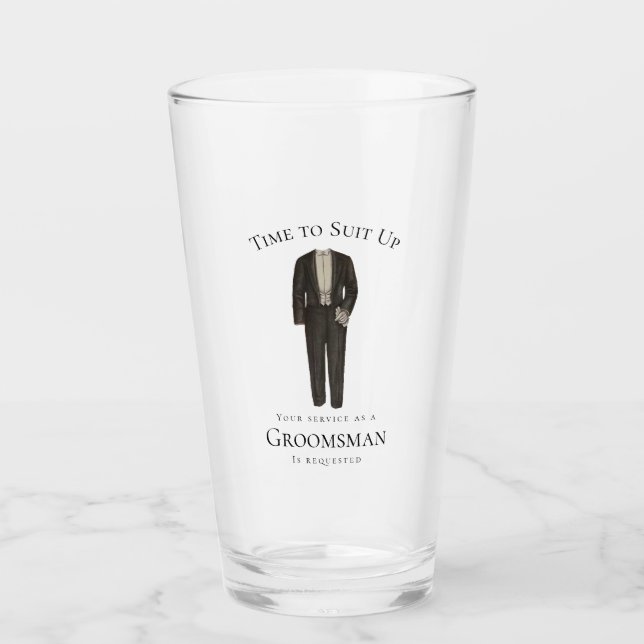 Verre Il est temps de convenir à Groomsman Proposition é (Devant)