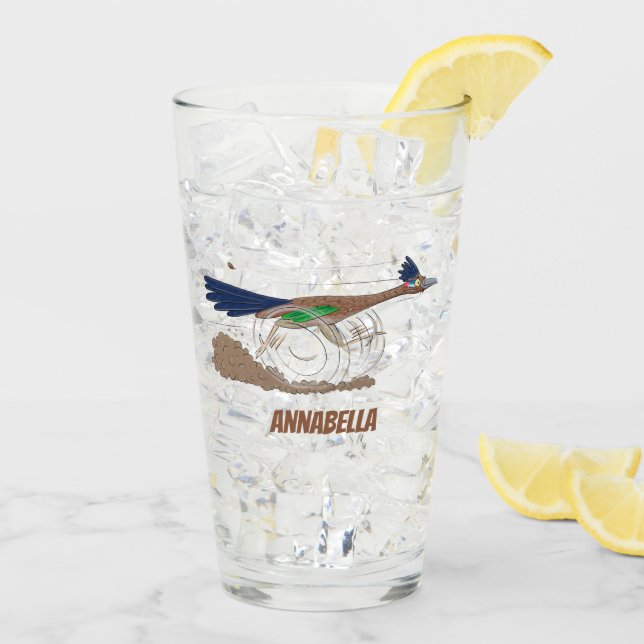 Verre Illustration amusante de la caricature d'oiseau du (Dos glace)