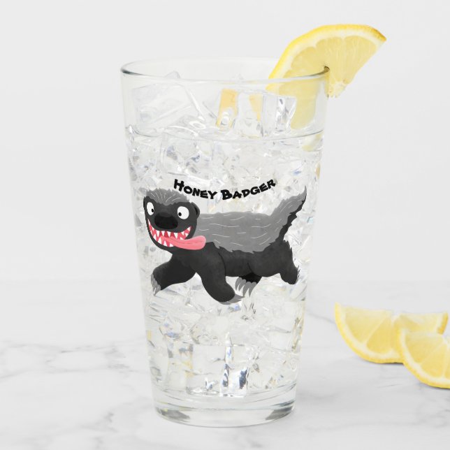 Verre Illustration de blaireau au miel affamé (Dos glace)