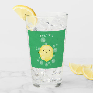 Verre Illustration de bulles de caricatures de citron mo