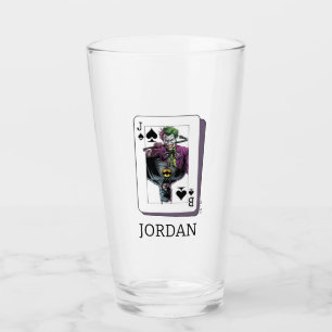 Verre Illustration de carte à jouer Joker et Batman Piqu