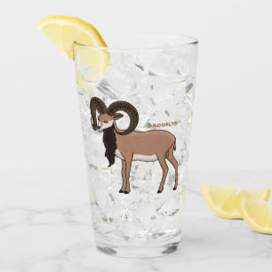 Verre Illustration de chèvre de Mouflon