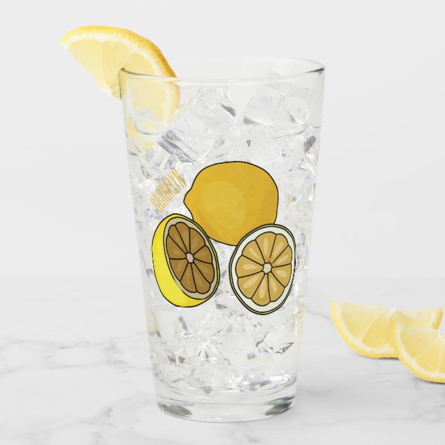 Verre Illustration de citron (Devant glace)