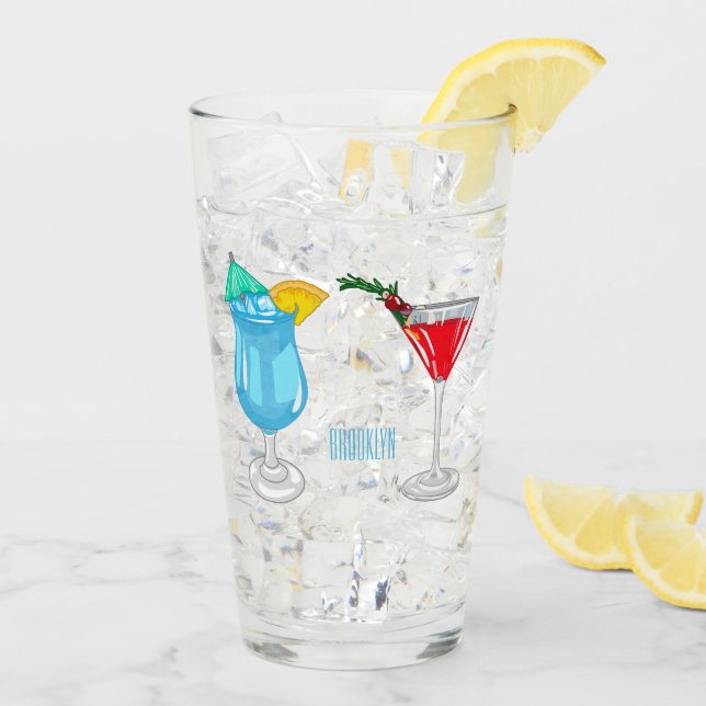 Verre Illustration de cocktail (Dos glace)