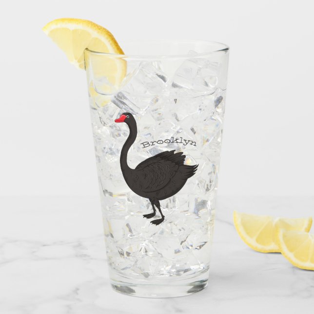 Verre Illustration de cygne noir (Devant glace)