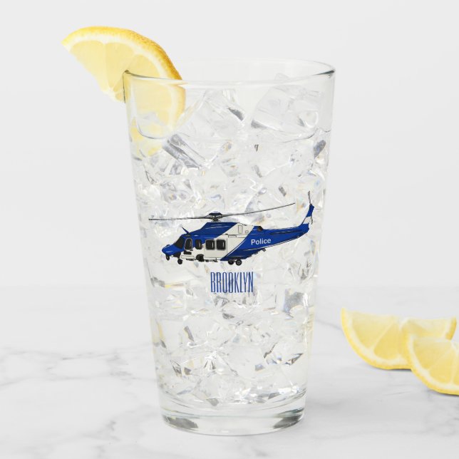 Verre Illustration de dessin animé d'hélicoptère de poli (Devant glace)