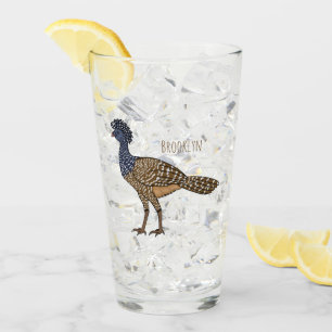 Verre Illustration de dessin animé d'oiseau grand hocco