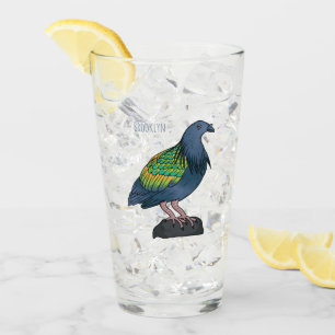Verre illustration de dessin animé d'oiseau pigeon de Ni