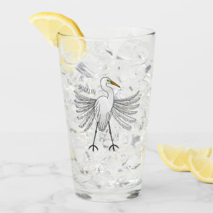 Verre Illustration de dessin d'oiseau de grand feu