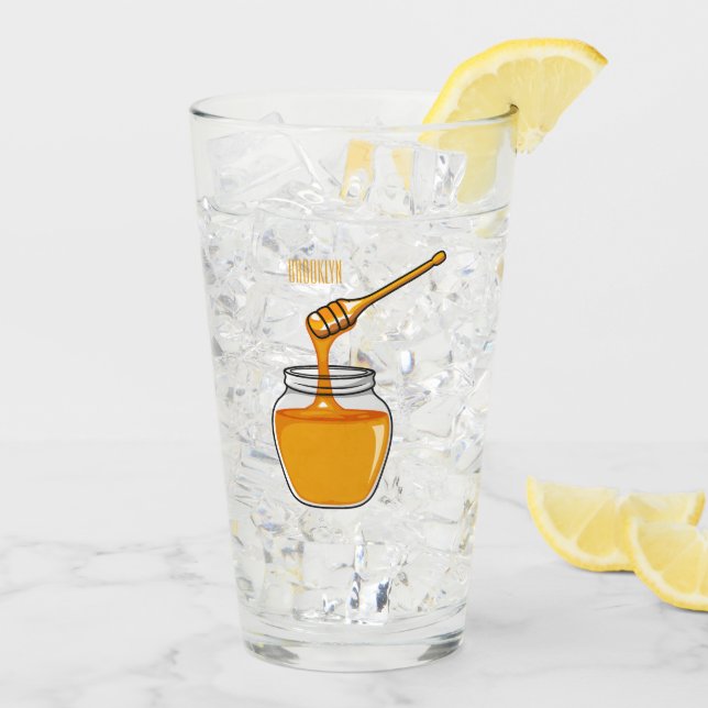 Verre Illustration de dessin sur le miel (Dos glace)