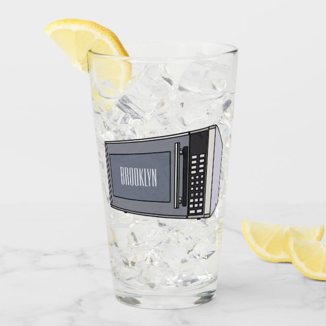 Verre Illustration de dessin sur micro-ondes (Devant glace)