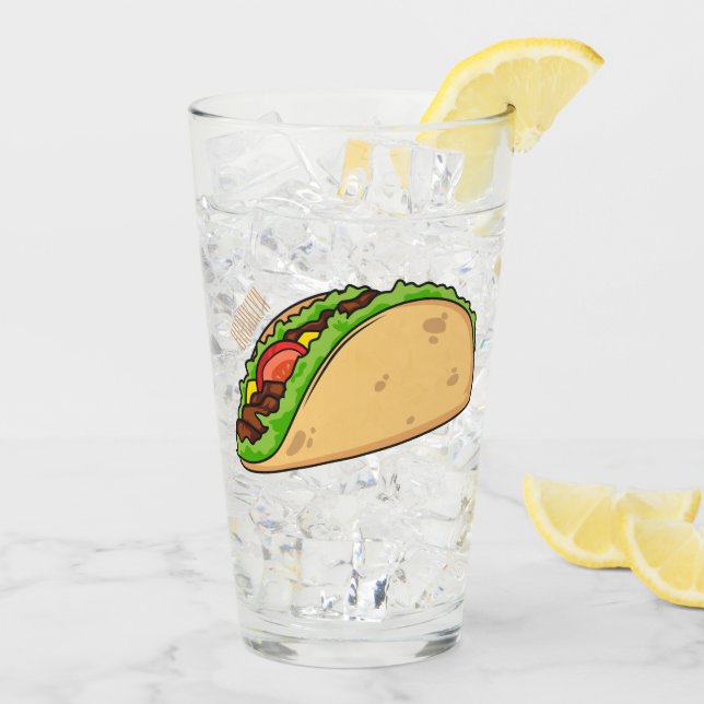 Verre Illustration de dessin sur Taco (Dos glace)