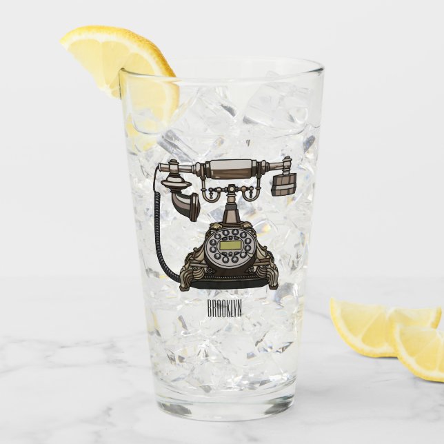 Verre Illustration de dessin téléphonique (Devant glace)
