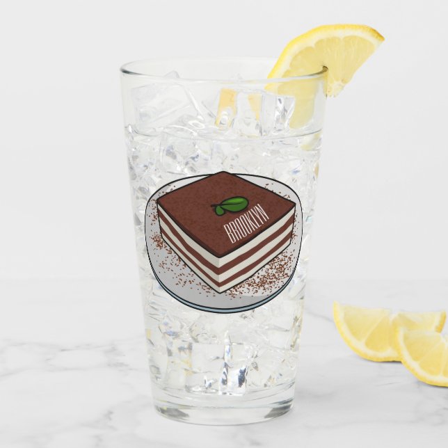 Verre Illustration de gâteau de Tiramisu (Dos glace)