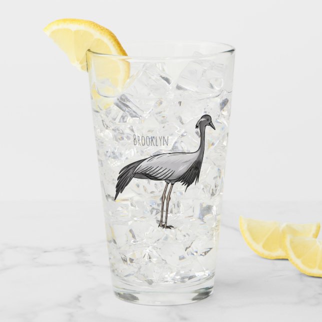 Verre Illustration de la grue Demoiselle (Devant glace)