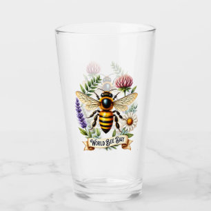 Verre Illustration de la Journée mondiale des abeilles a