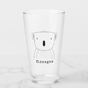 Verre Illustration de la ligne d'ours Cute Koala Nom per