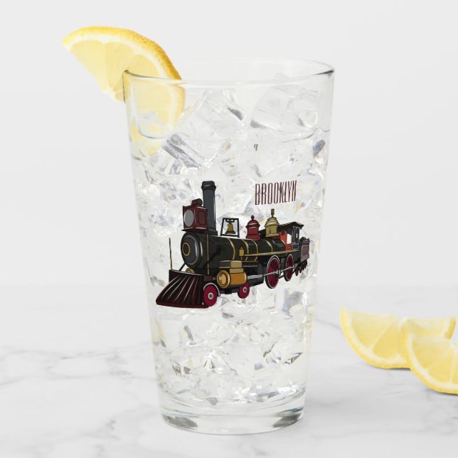 Verre Illustration de la locomotive à vapeur (Devant glace)