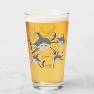 Verre Illustration de la vie marine du requin souriant