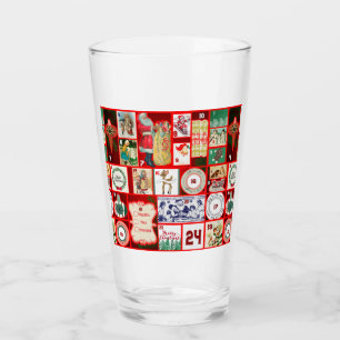Verre Illustration de l'Avent en bloc de Noël Art carré