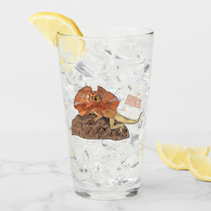 Verre Illustration de lézard à col frisé