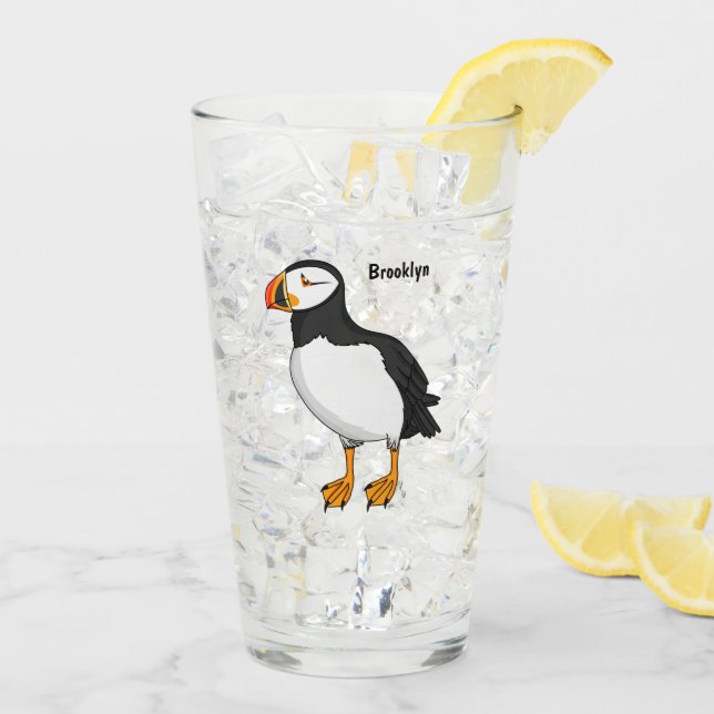 Verre Illustration de macareux de l'Atlantique (Dos glace)