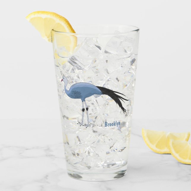 Verre Illustration d'oiseau de grue bleue (Devant glace)