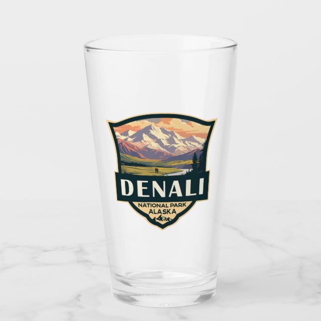 Verre Illustration du parc national de Denali Voyage Vin (Devant)