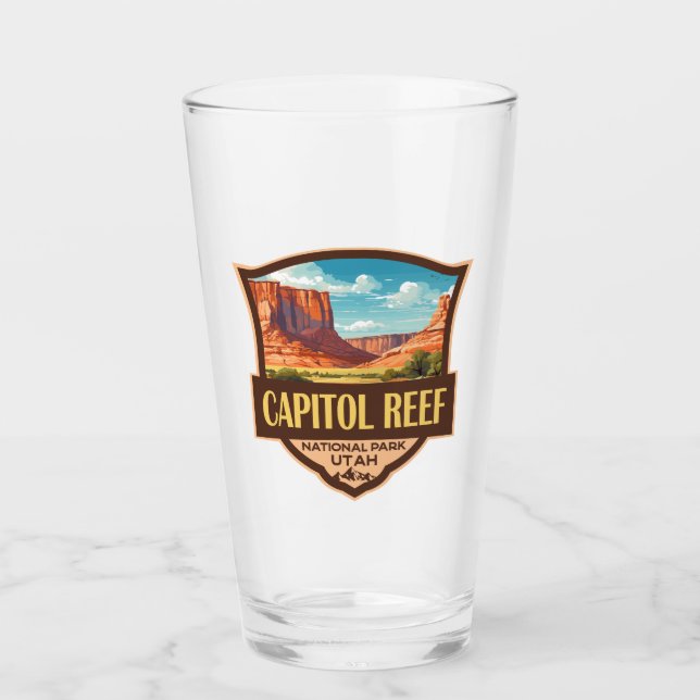 Verre Illustration du parc national du récif du Capitol  (Devant)