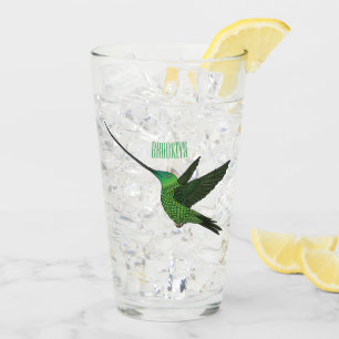 Verre Illustration d'un colibri à bec épée