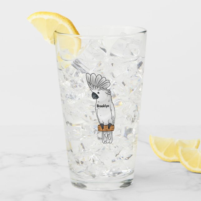 Verre Illustration d'un oiseau de cobaye-parapluie (Devant glace)